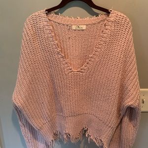 Pastel Pink V-Neck Sweater